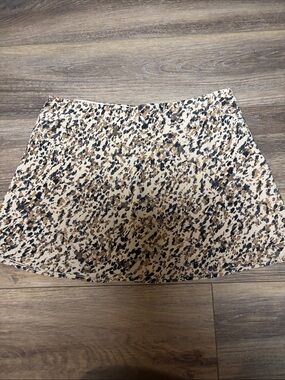 Abercrombie & Fitch Beige and Black Animal-Print Mini Skirt